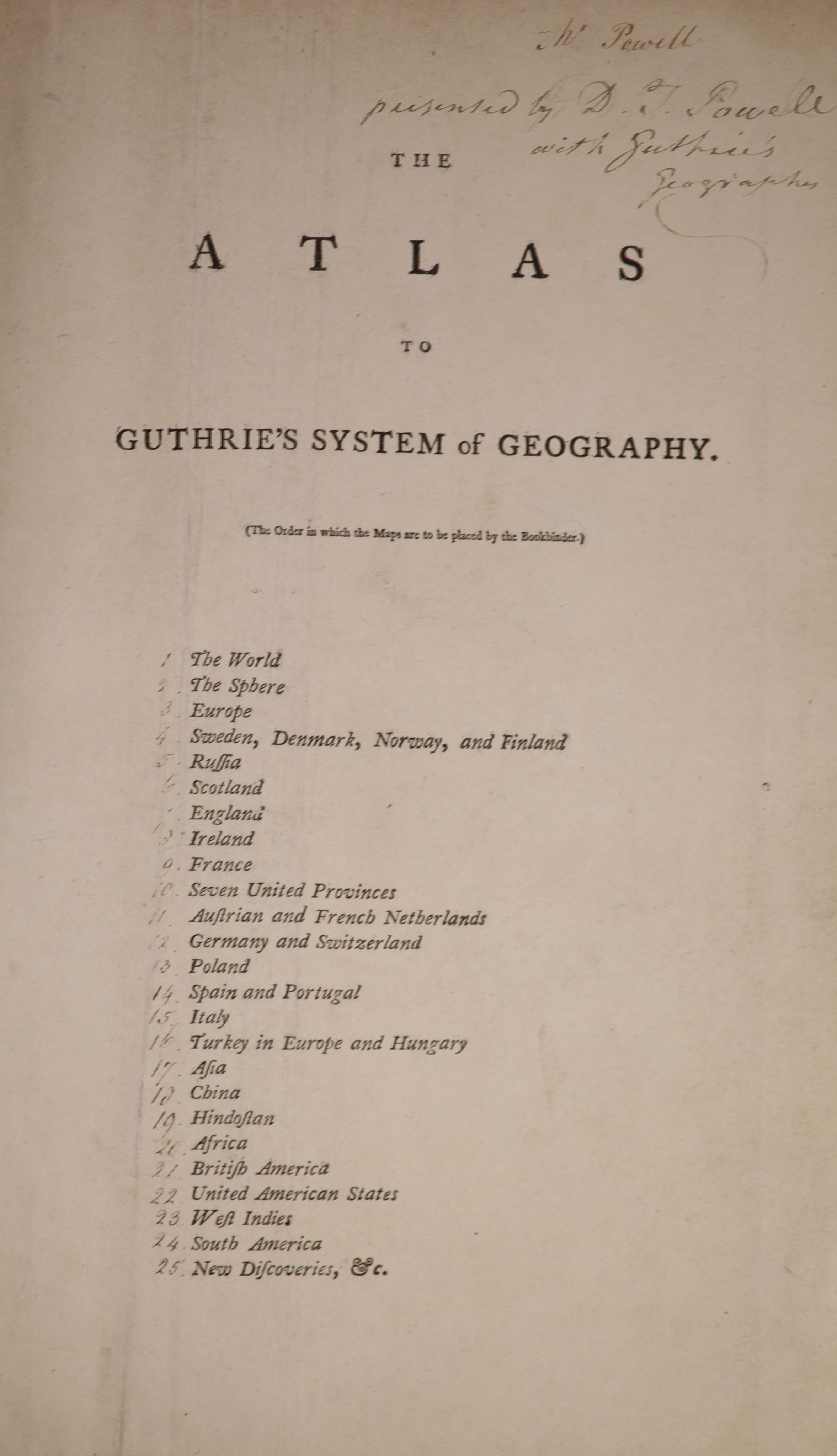 Guthrie, William - A New System of Modern Geography ... and Present State of the Several Kingdoms of the World. 5th edition, corrected (etc.); together with (bound separately)